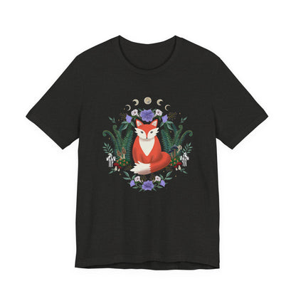 Whimsical Fox T-Shirt: Nature-Inspired Floral Design