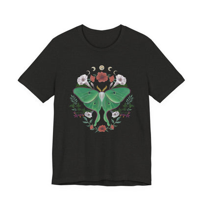 Floral Moth Graphic Tee – Unisex Jersey Short Sleeve T-Shirt