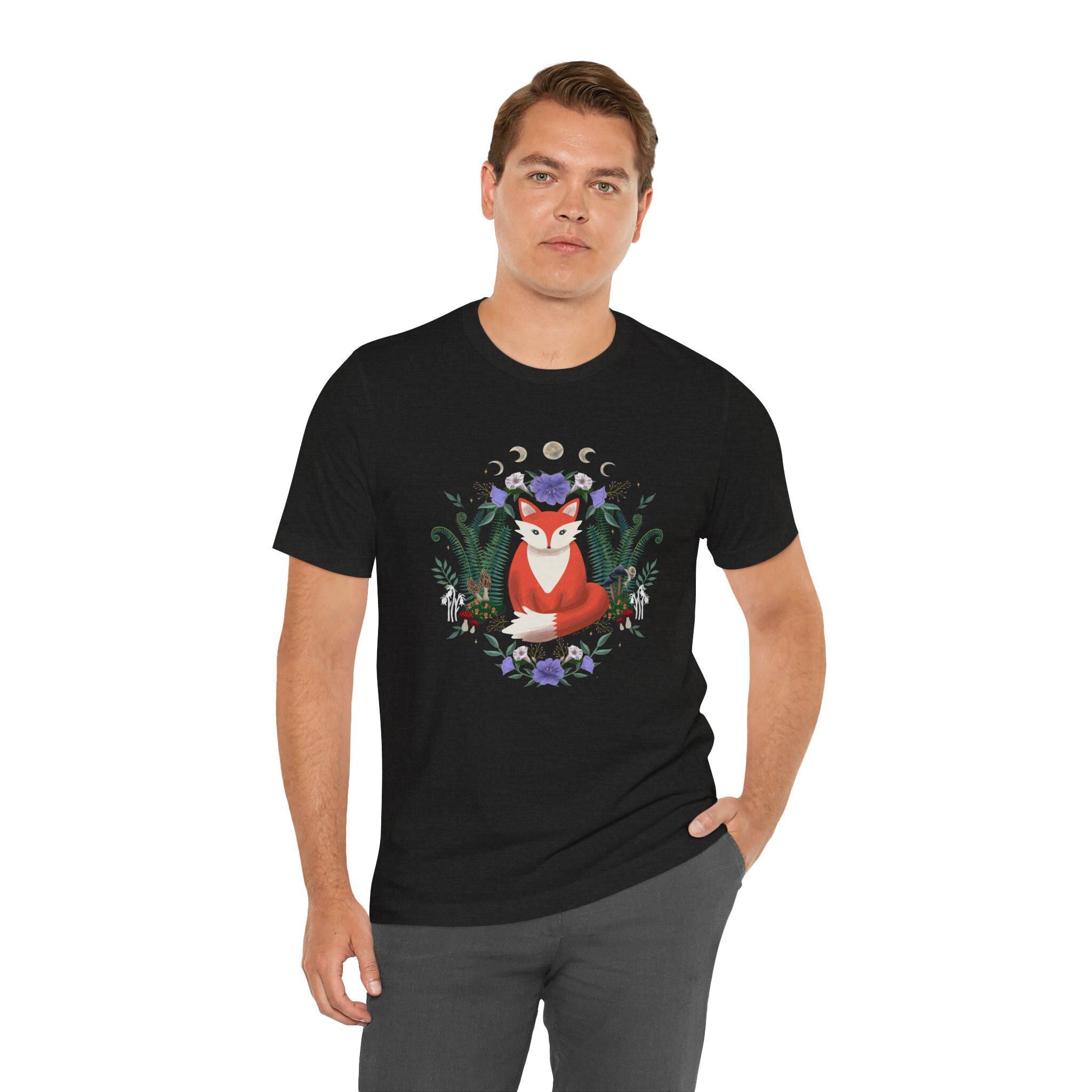 Whimsical Fox T-Shirt: Nature-Inspired Floral Design