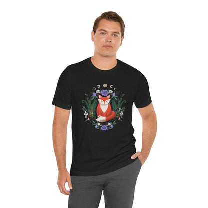 Whimsical Fox T-Shirt: Nature-Inspired Floral Design