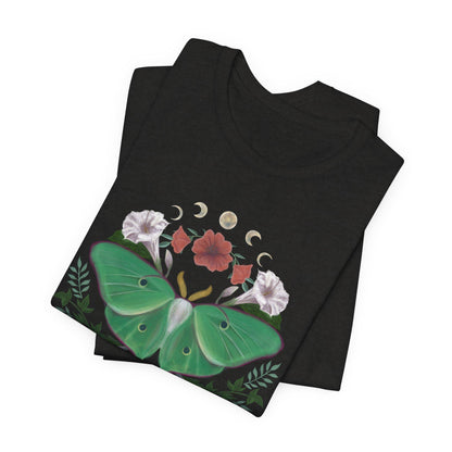 Floral Moth Graphic Tee – Unisex Jersey Short Sleeve T-Shirt