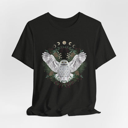 Mystical Owl Graphic Tee | Moon Phases Unisex Shirt