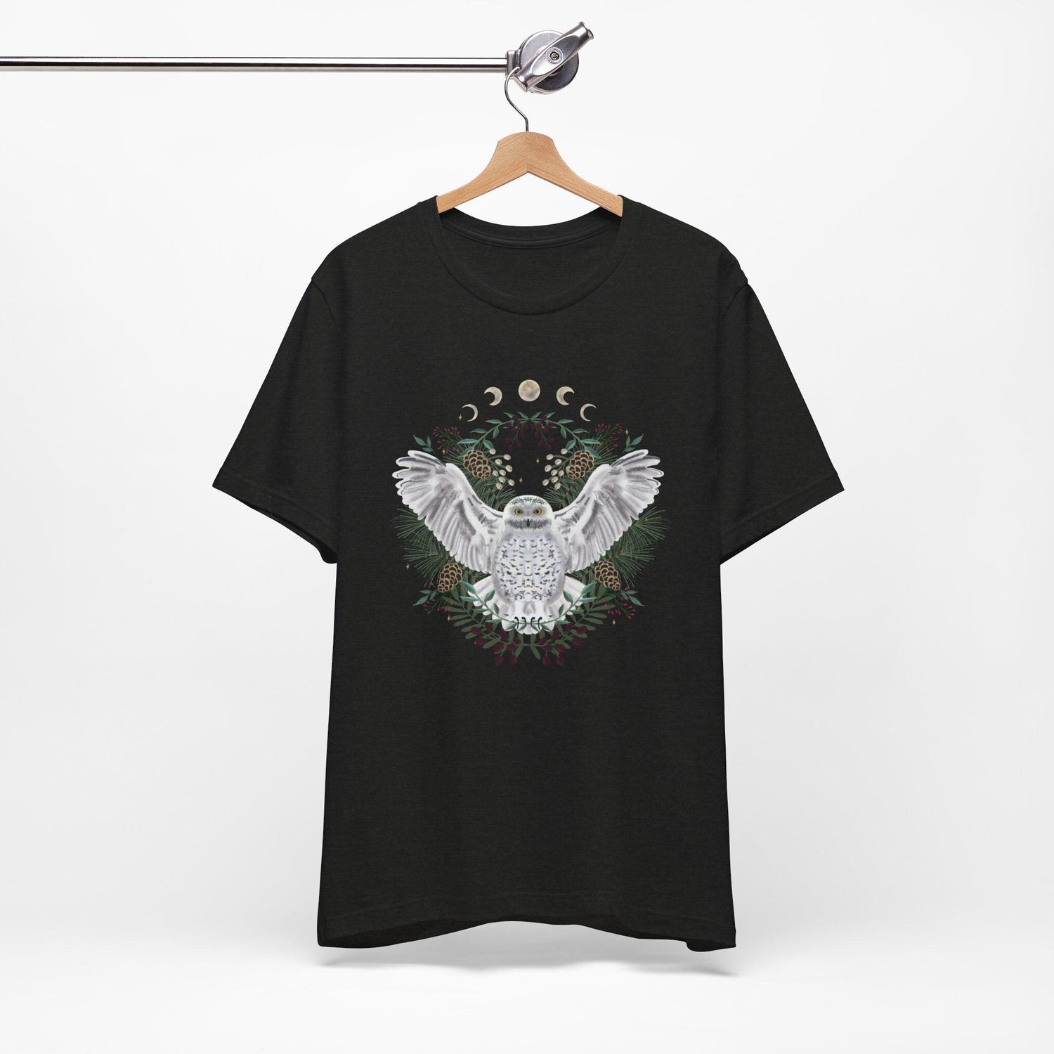 Mystical Owl Graphic Tee | Moon Phases Unisex Shirt