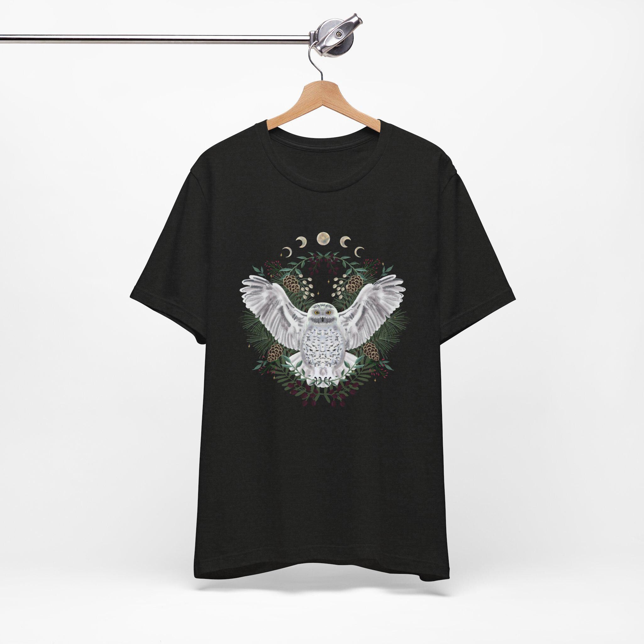 Mystical Owl Graphic Tee | Moon Phases Unisex Shirt