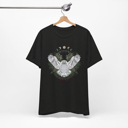 Mystical Owl Graphic Tee | Moon Phases Unisex Shirt