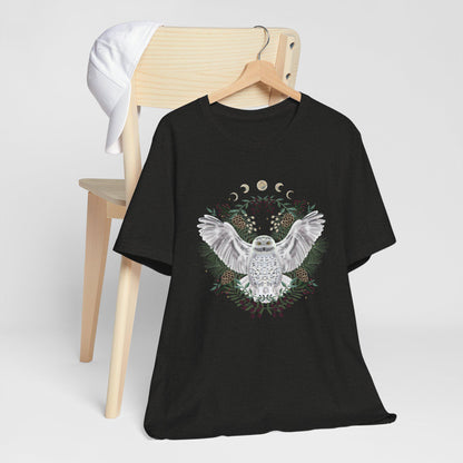 Mystical Owl Graphic Tee | Moon Phases Unisex Shirt