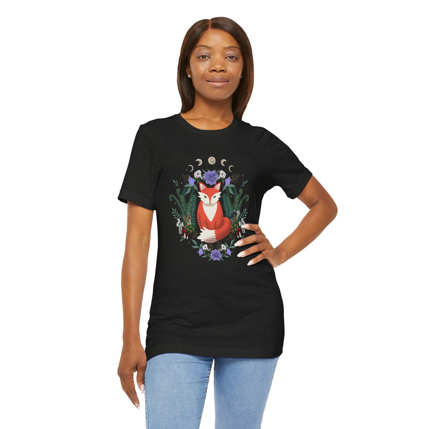 Whimsical Fox T-Shirt: Nature-Inspired Floral Design