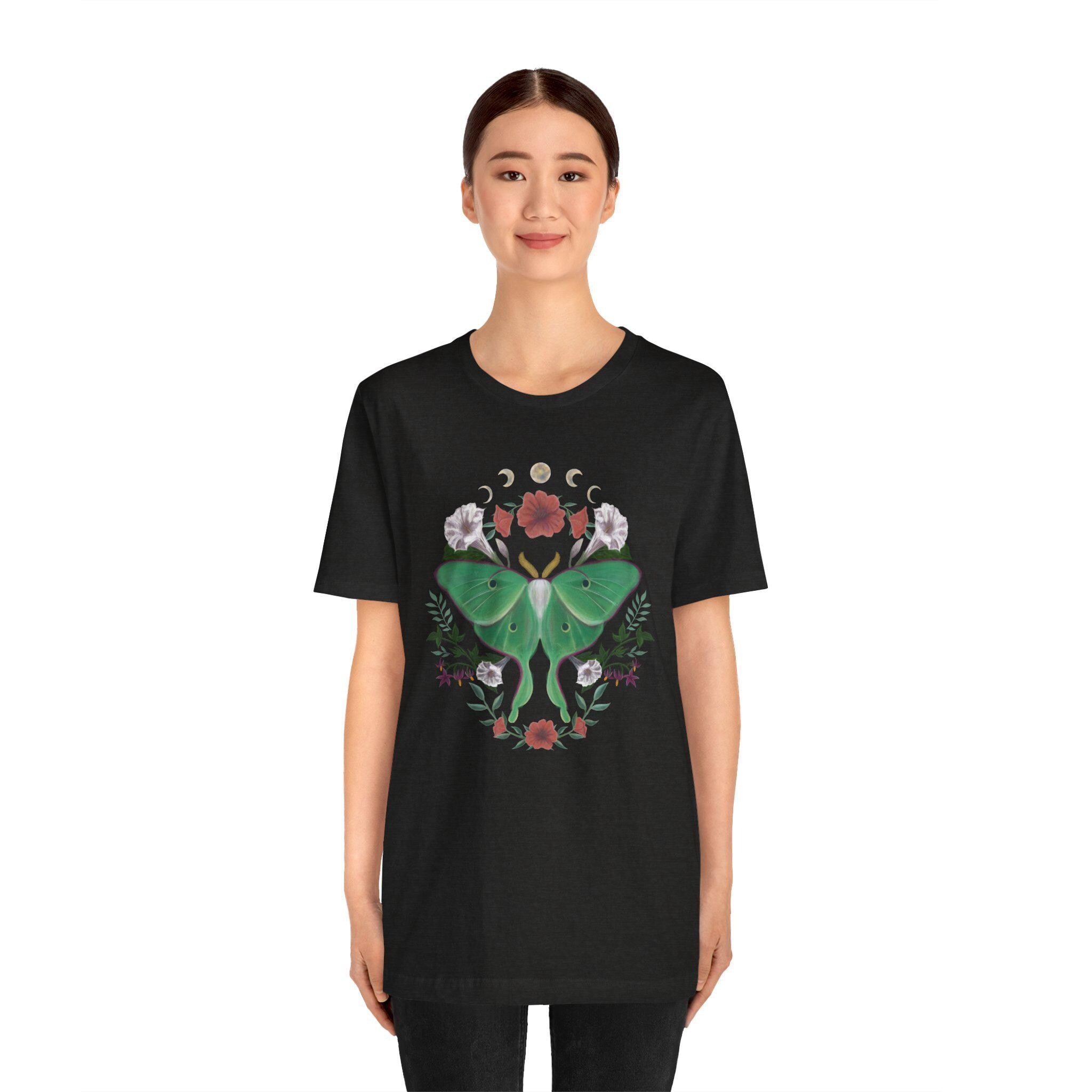 Floral Moth Graphic Tee – Unisex Jersey Short Sleeve T-Shirt