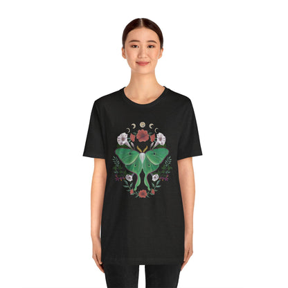 Floral Moth Graphic Tee – Unisex Jersey Short Sleeve T-Shirt