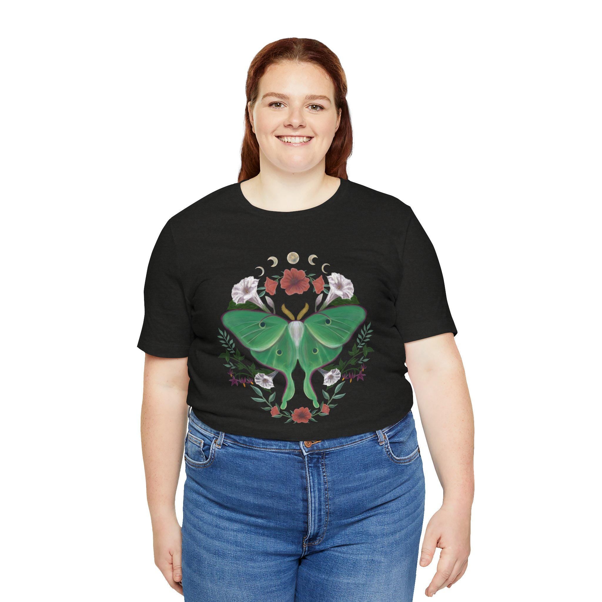 Floral Moth Graphic Tee – Unisex Jersey Short Sleeve T-Shirt