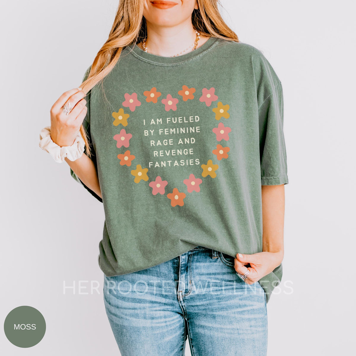 Feminine Rage Shirt | Comfort Colors Radical Feminist Tee | Angry Feminism Tshirt | Women Empowerment Apparel, Gender Equality Activist Gift