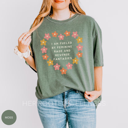 Feminine Rage Shirt | Comfort Colors Radical Feminist Tee | Angry Feminism Tshirt | Women Empowerment Apparel, Gender Equality Activist Gift