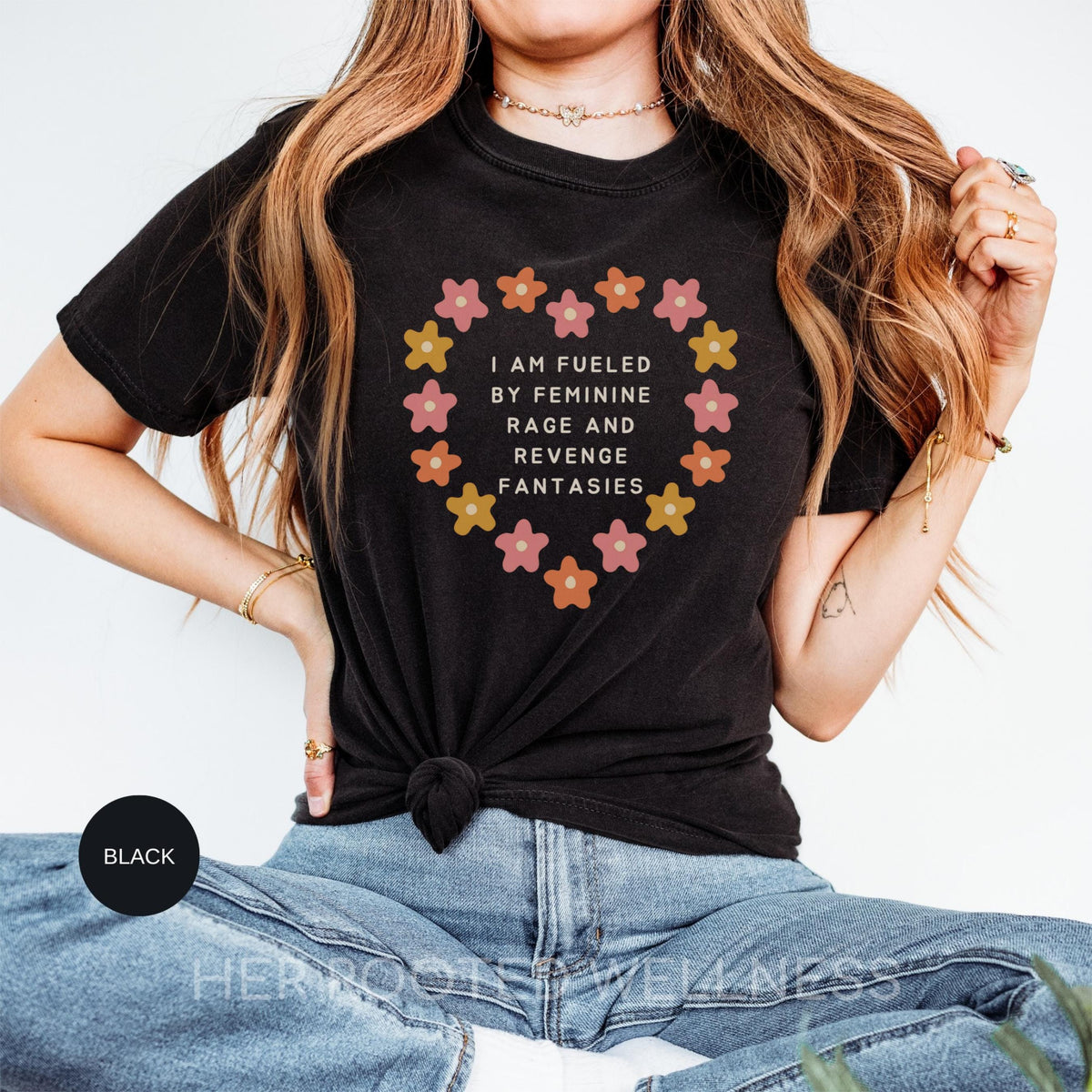 Feminine Rage Shirt | Comfort Colors Radical Feminist Tee | Angry Feminism Tshirt | Women Empowerment Apparel, Gender Equality Activist Gift