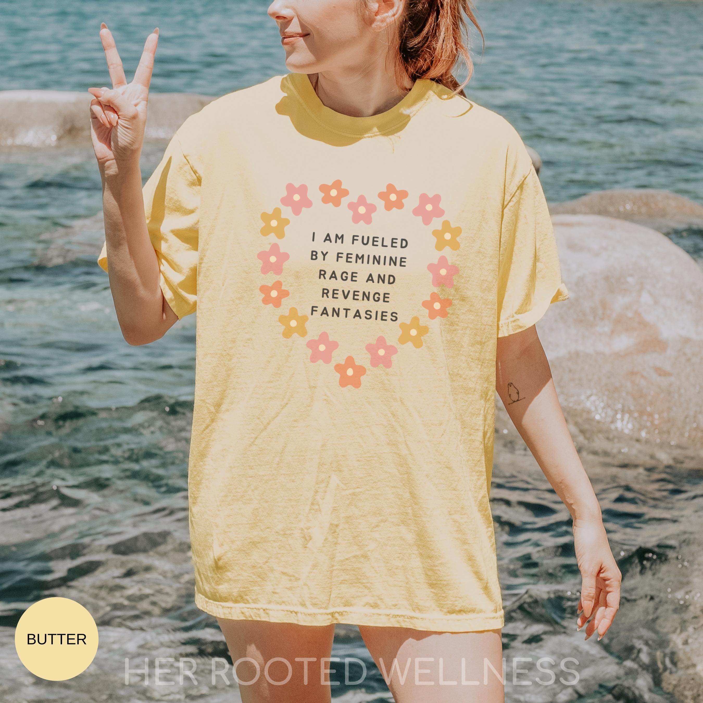 Feminine Rage Shirt | Comfort Colors Radical Feminist Tee | Angry Feminism Tshirt | Women Empowerment Apparel, Gender Equality Activist Gift