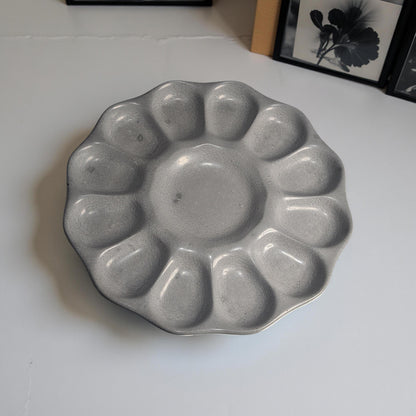 Handmade Concrete Egg Holder – Modern Deviled Egg Tray, Minimalist Kitchen Serveware