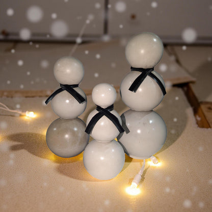 Handmade Concrete Snowman Set – Modern Minimalist Winter Décor