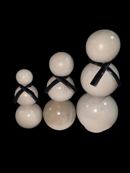 Handmade Concrete Snowman Set – Modern Minimalist Winter Décor