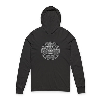 Madison Wisconsin Iconic Unisex Hooded Long Sleeve Tee,