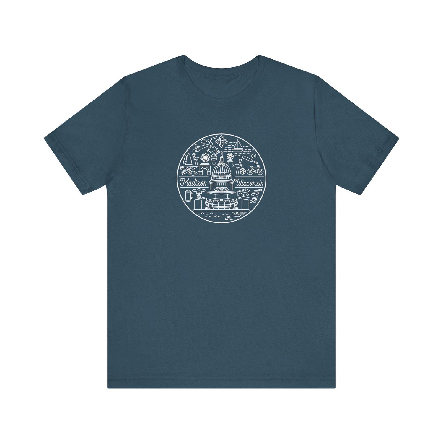 Madison Wisconsin Landmarks Tee, Minimalist Line Art Shirt