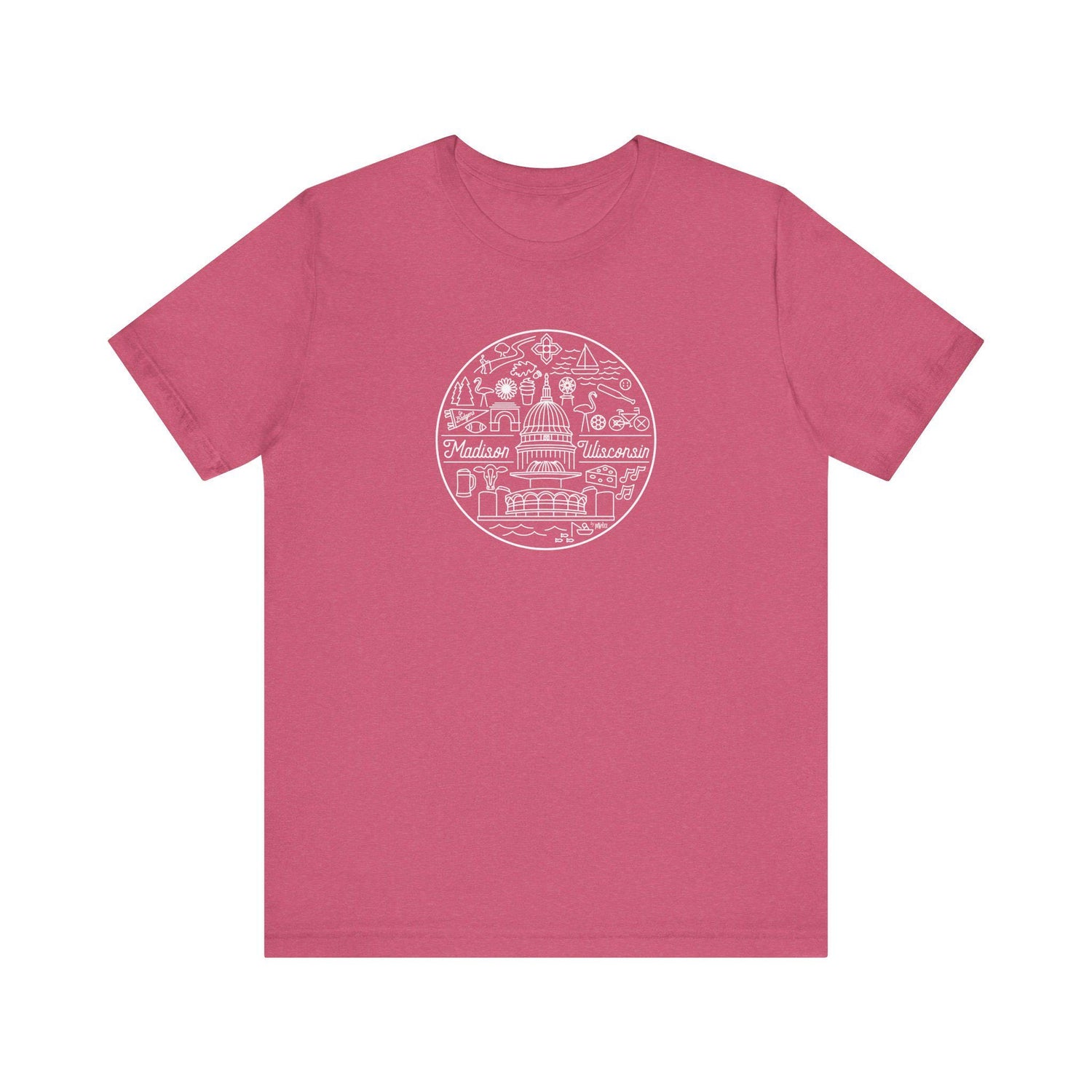 Madison Wisconsin Landmarks Tee, Minimalist Line Art Shirt