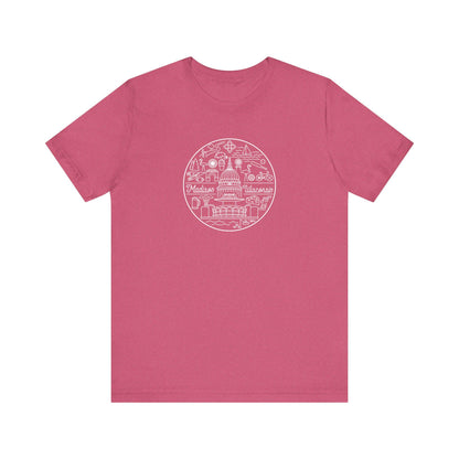 Madison Wisconsin Landmarks Tee, Minimalist Line Art Shirt