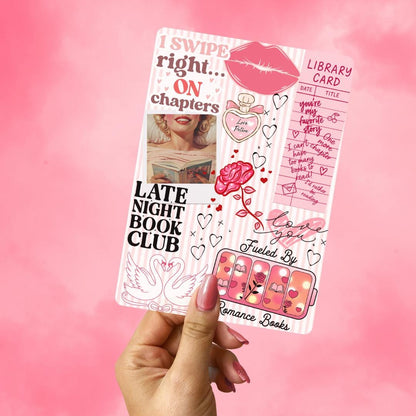 Romance Spicy Pink and Red Book Trope Kindle E-reader Insert