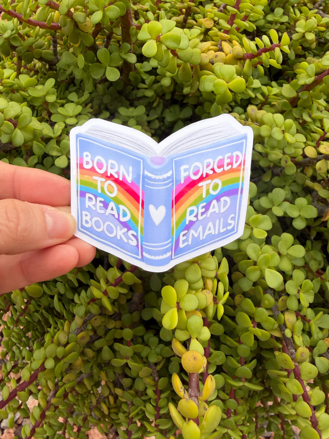Born to Read Books Sticker – Rainbow Book Lover Vinyl, Funny Reading Sticker, Bookish Laptop Decal, Clear or Holographic (2" or 3")