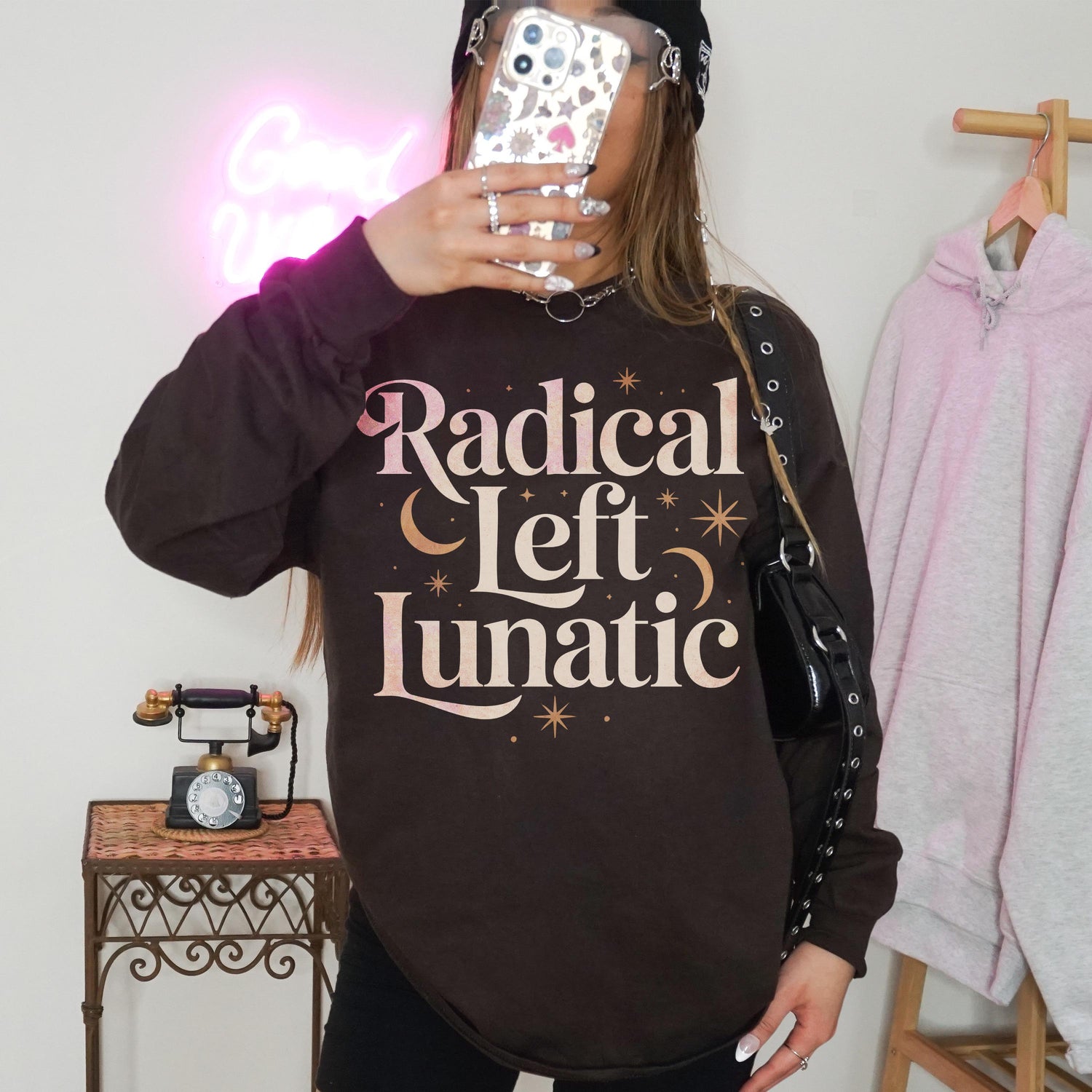 Radical Left Lunatic Sweatshirt, Feminist Long Sleeve Top, Activism Apparel, Women&amp;