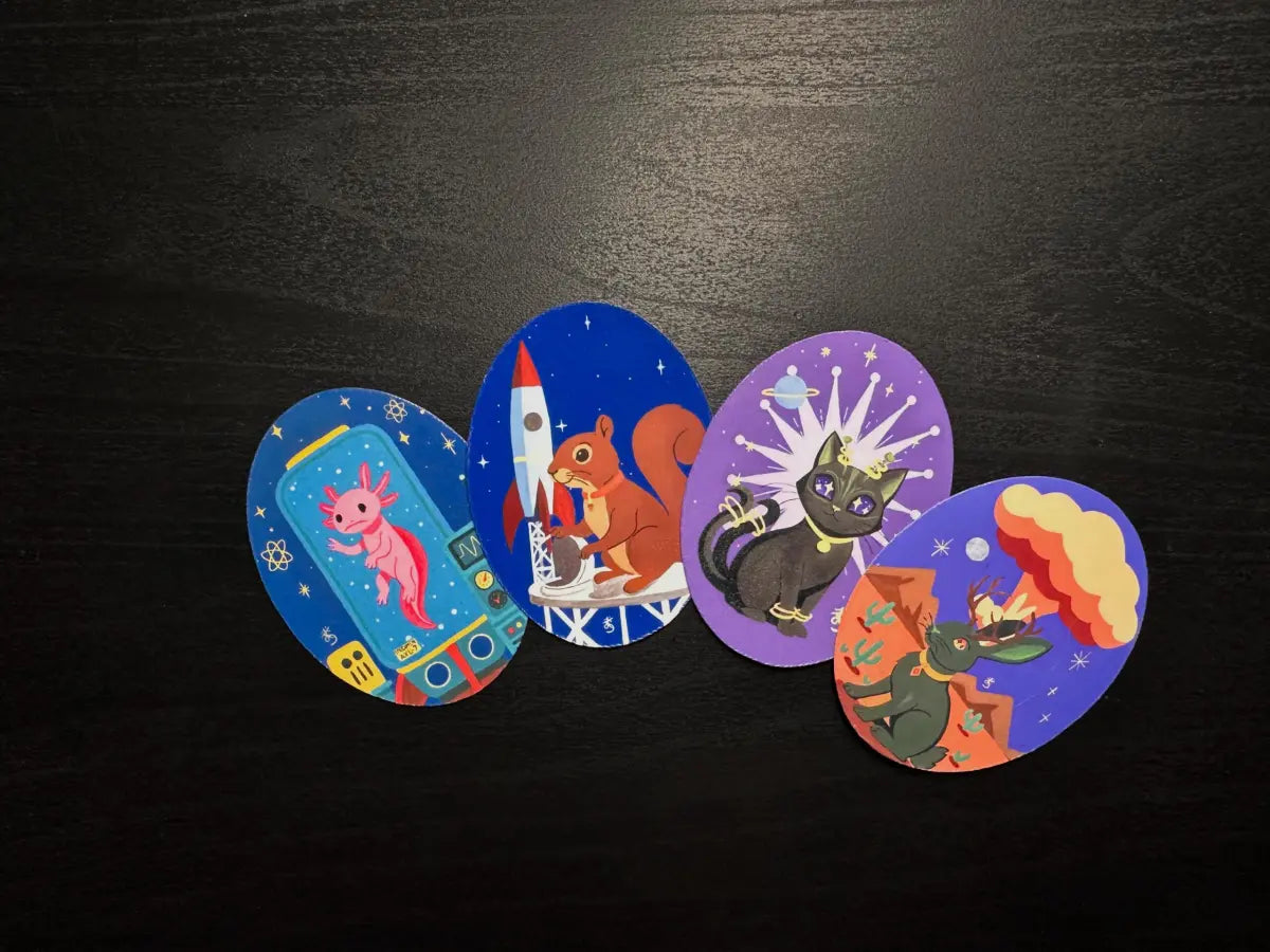 Atomic Age Sticker Pack, 4 Original Painting Decals