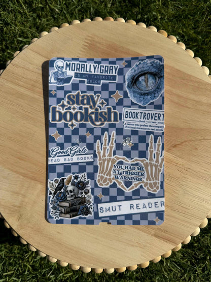 Morally Gray Smut Reader Kindle Insert | Clear or Holo Overlay | Bookish Checkered E-Reader Art | Romance Reader Gift Accessory