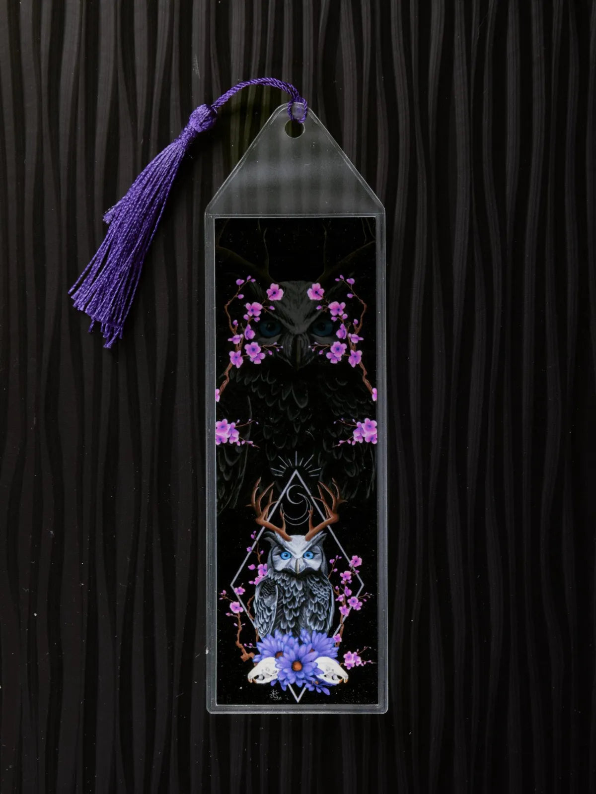 Dark Fantasy Forest Owl Bookmark, Original Artwork Page Holder