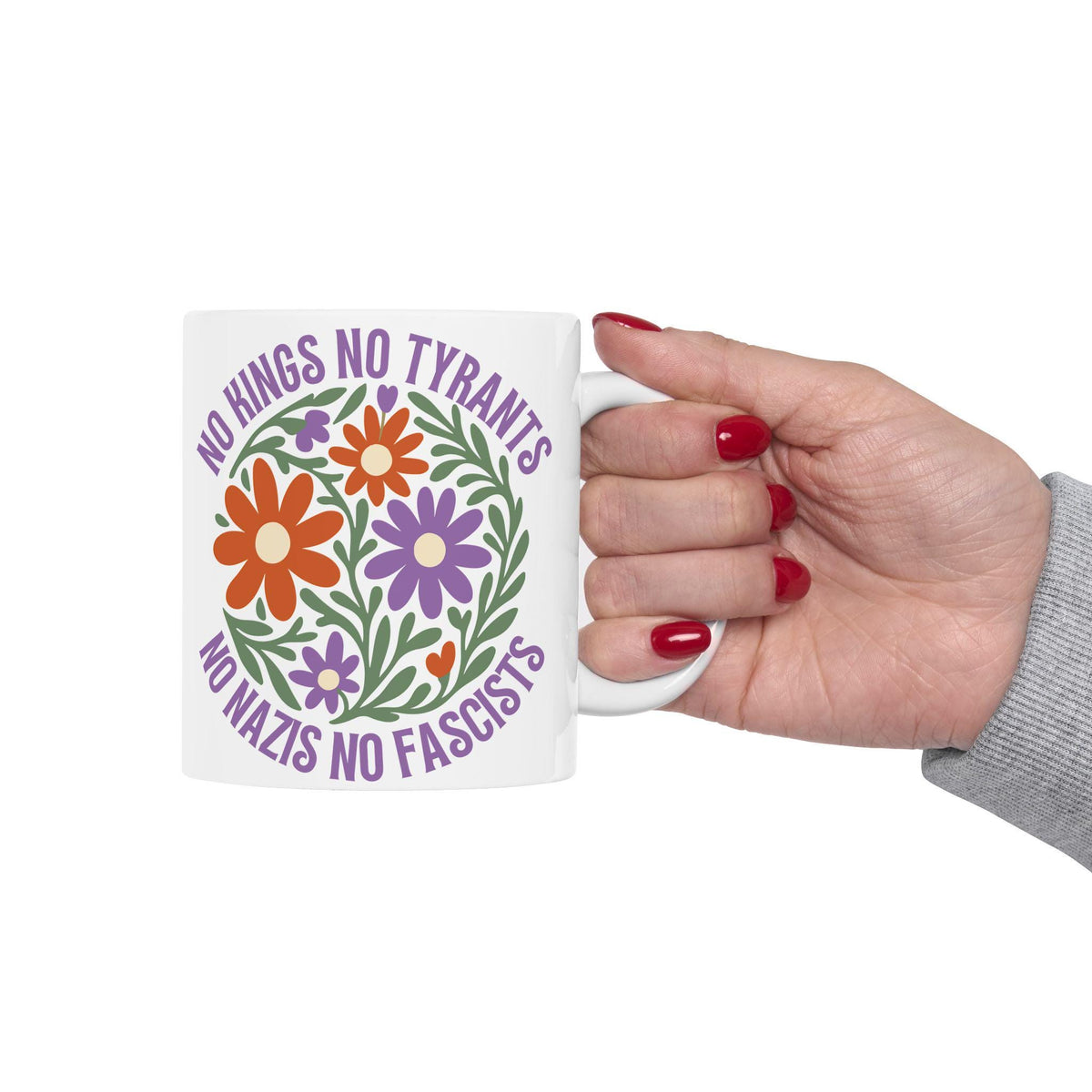 Political Resistance Mug for Coffee, No Kings No Tyrants No Nazis No Fascists Mug,  Gift for Activist