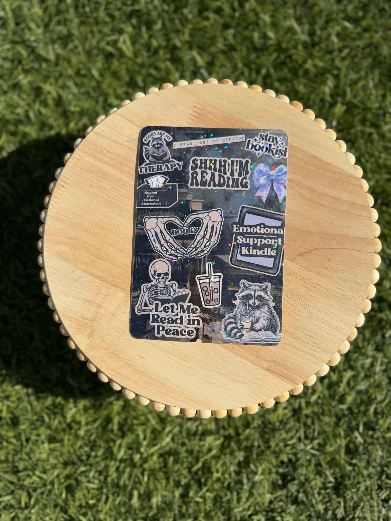 Gothic Bookish Collage Kindle Insert | Clear or Holographic Overlay | Dark Academia E-Reader Decor | Emotional Support Kindle Art