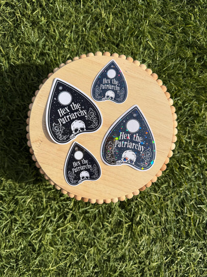 Hex the Patriarchy Sticker – Witchy Ouija Planchette Feminist Vinyl Decal