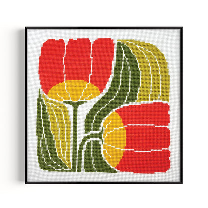 TWIN BLOOMS counted cross stitch PDF only