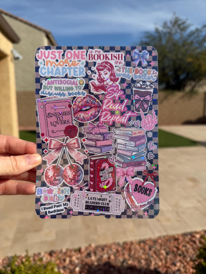 Bookish Girl Kindle Insert | Just One More Chapter Holographic Book Lover Kindle Case Insert