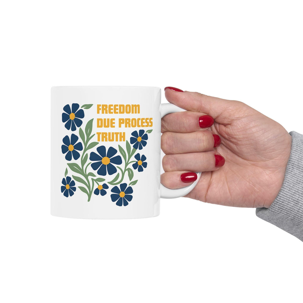 Subtle FTD Mug for Coffee, Freedom Due Process Truth, Political Resistance Mug for Tea