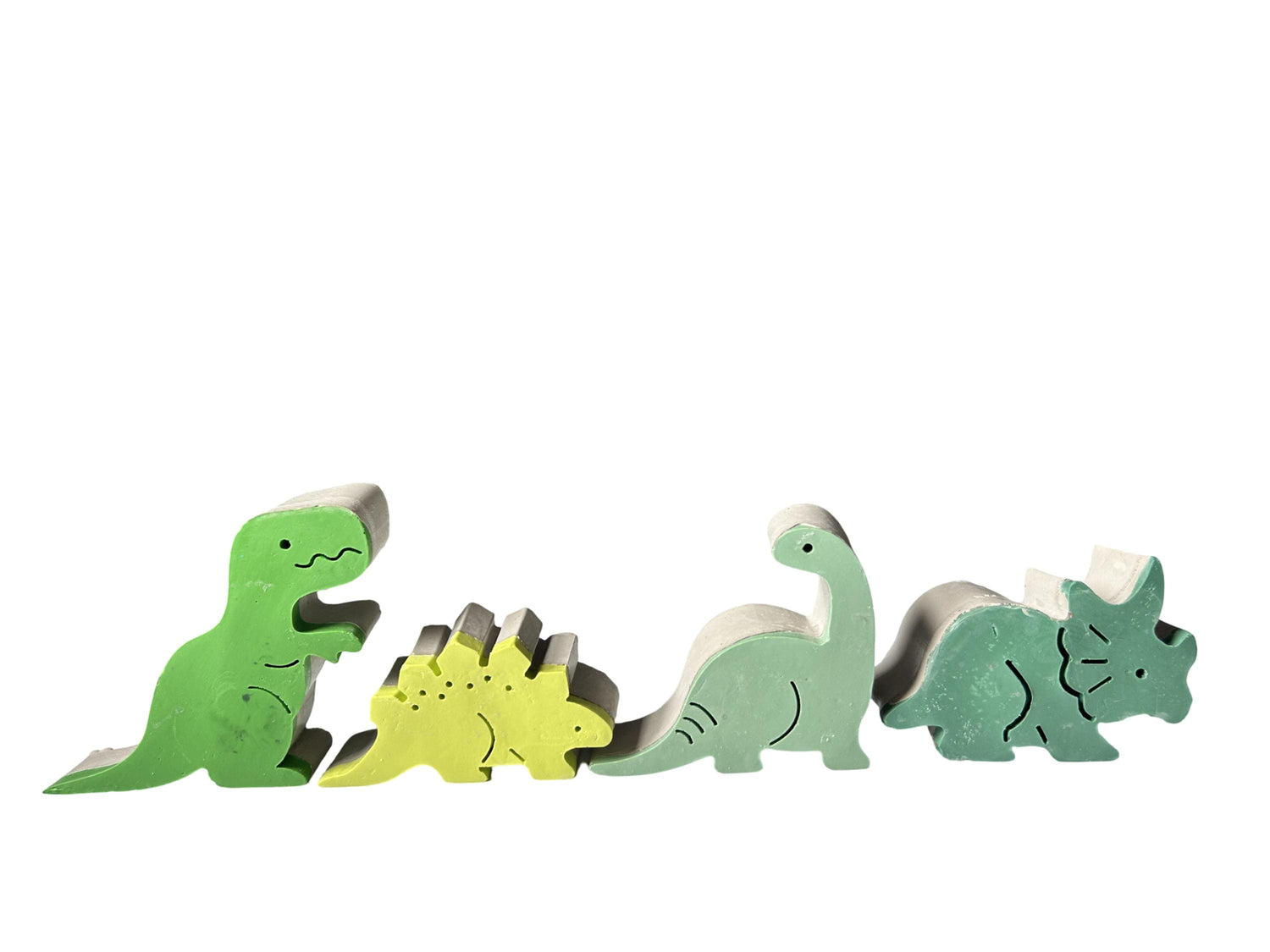 Concrete Dinosaur Decor &amp; ROAR Letters - Unique Kids Room Shelf Decor - Modern Nursery Decorations - Crayon Finish Solid Concrete Dinos