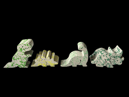 Splattered Concrete Dinosaur Decor &amp; ROAR Letters | Unique Kids Room Shelf Decor | Modern Nursery Art