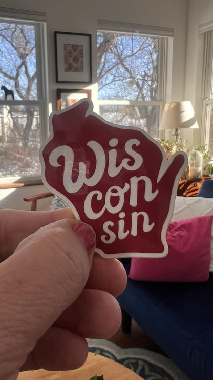 Wisconsin State Sticker | Original Hand-Lettered Vinyl Art (Madison WI)
