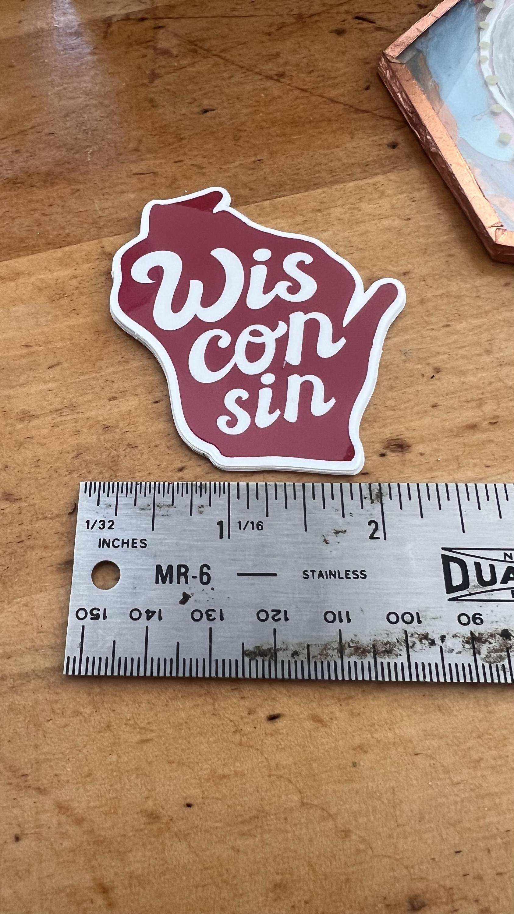 Wisconsin State Sticker | Original Hand-Lettered Vinyl Art (Madison WI)