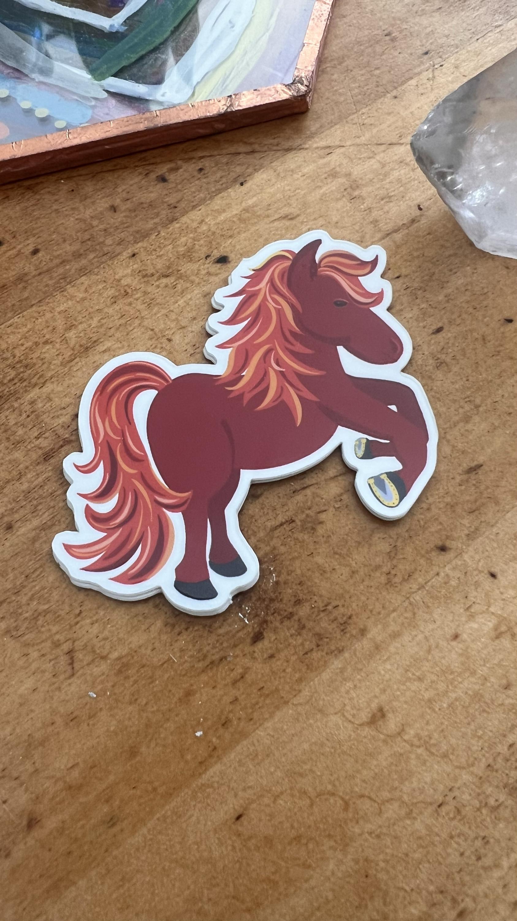 Fire Horse Sticker | Chinese Zodiac Lunar New Year Art (Weatherproof Vinyl)