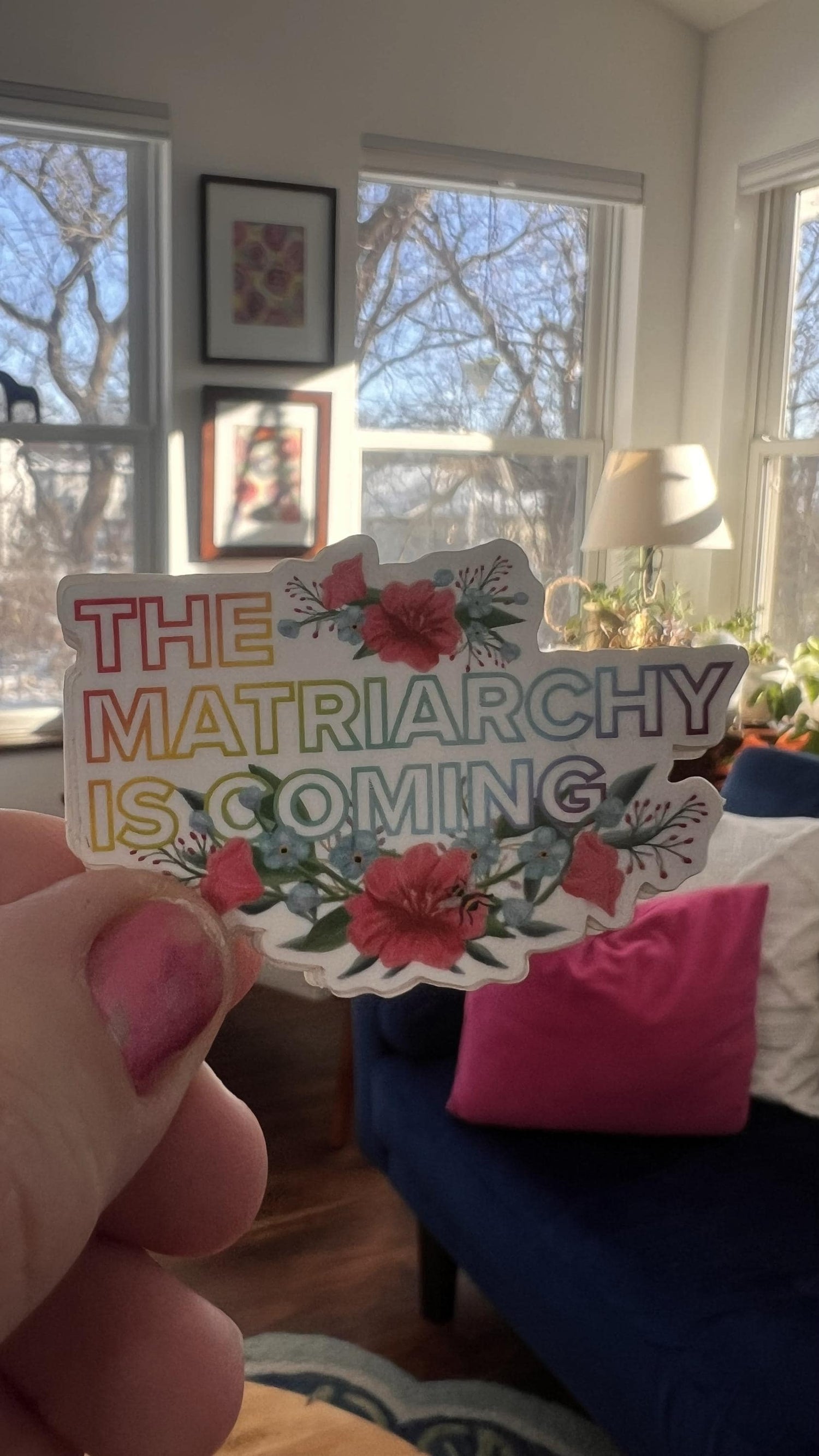 Feminist Matriarchy Is Coming Sticker | Vinyl Laptop Decal (Original Art)