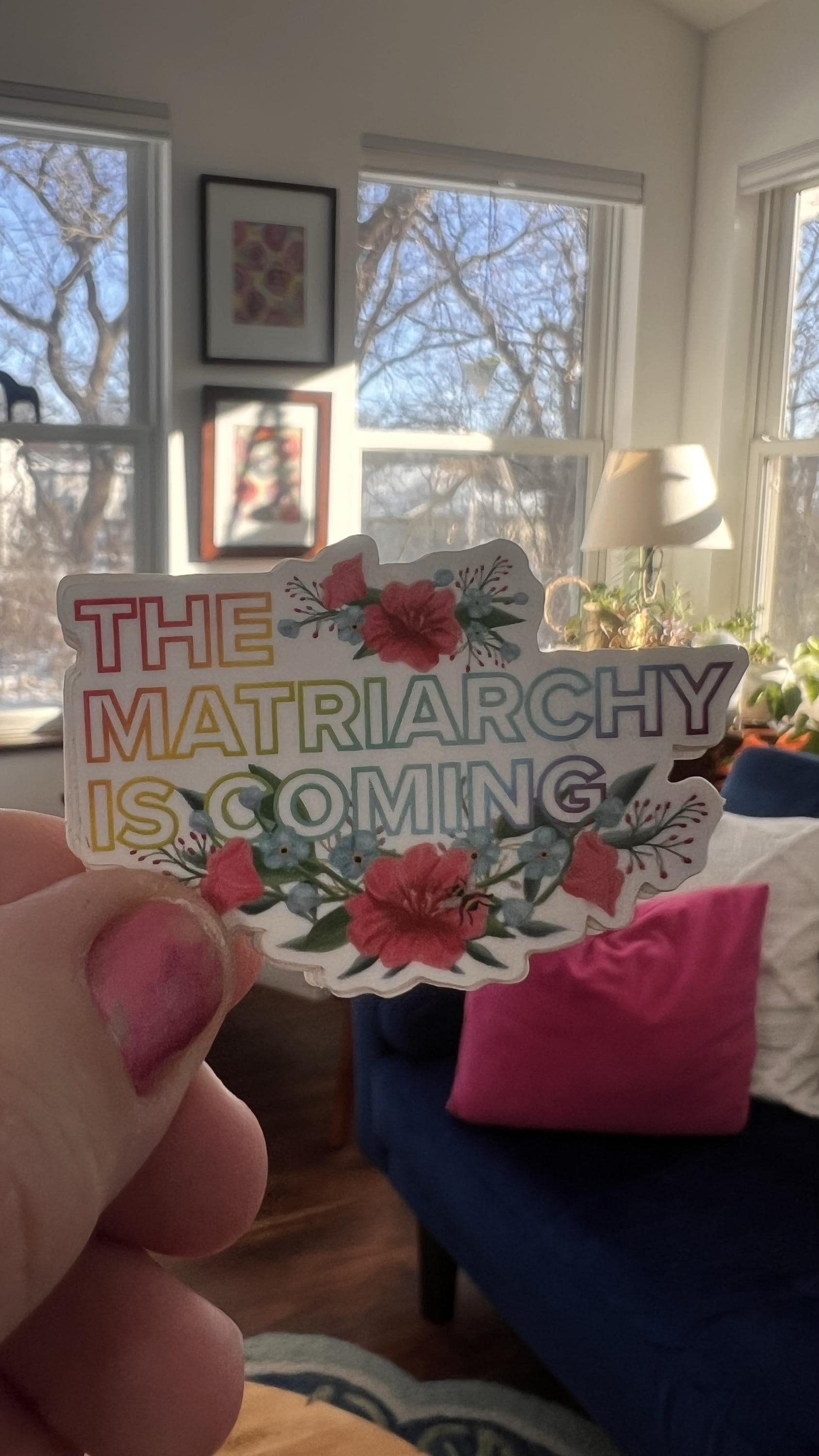 Feminist Matriarchy Is Coming Sticker | Vinyl Laptop Decal (Original Art)