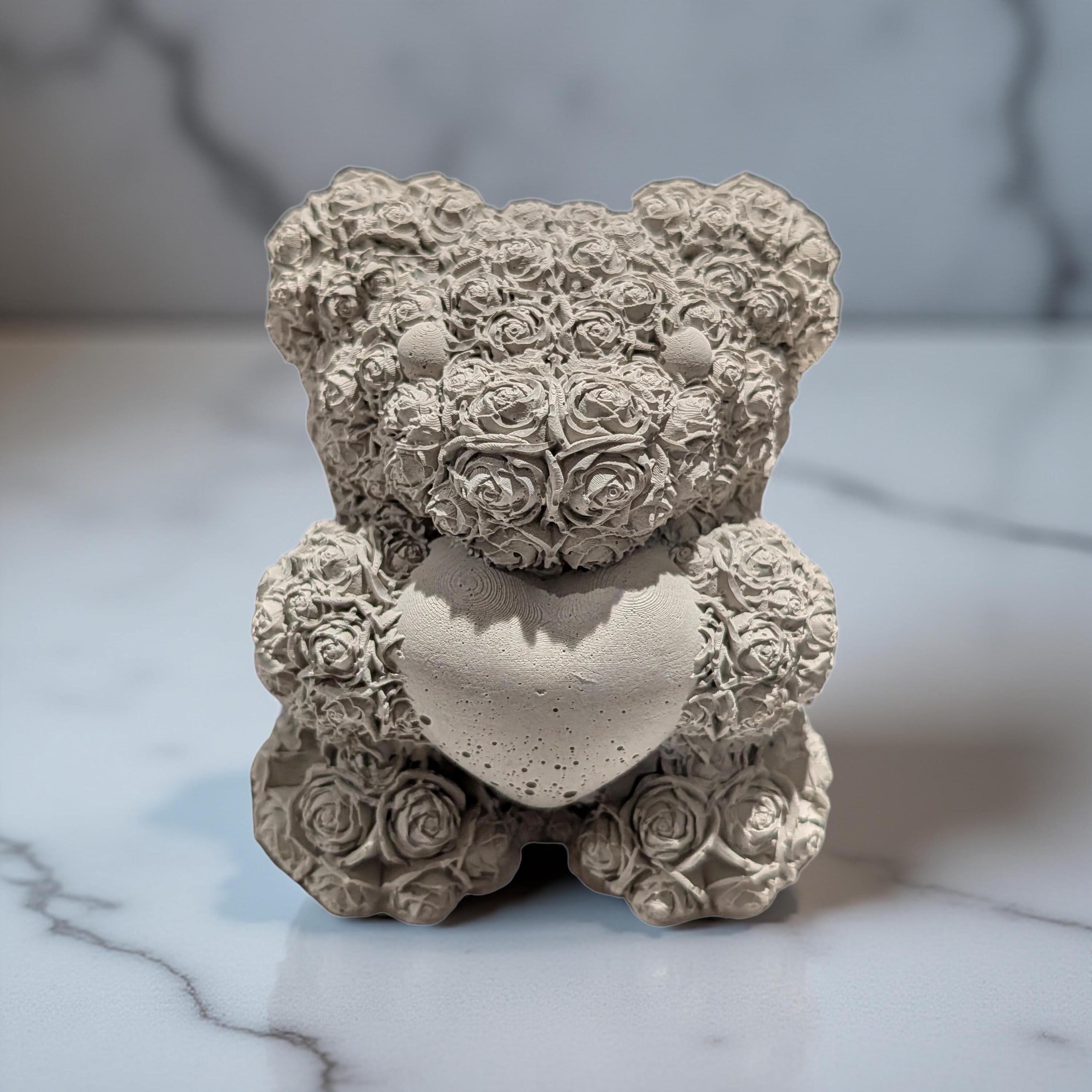 Concrete Rose Teddy Bear – The Everlasting Valentine’s Day Keepsake