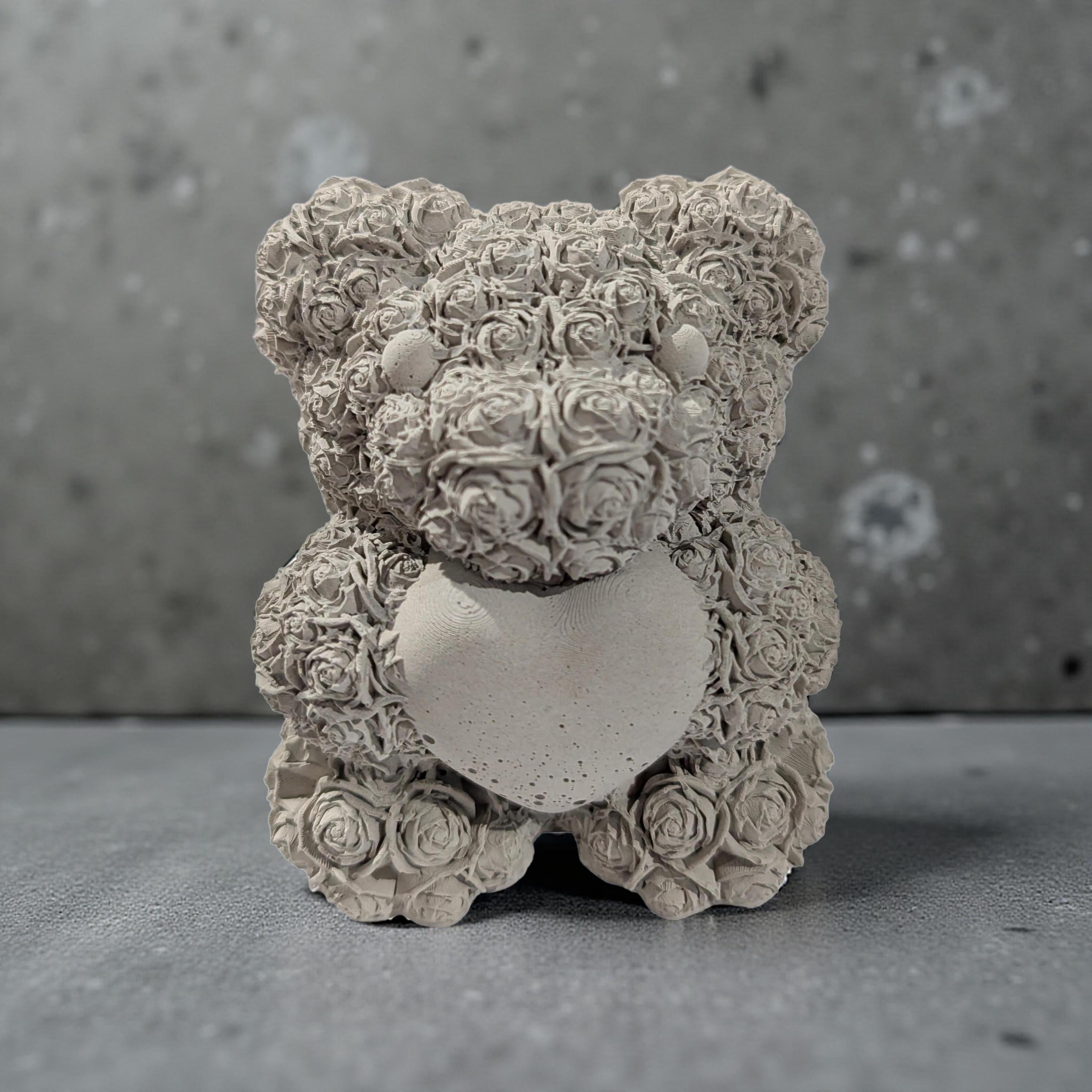 Concrete Rose Teddy Bear – The Everlasting Valentine’s Day Keepsake