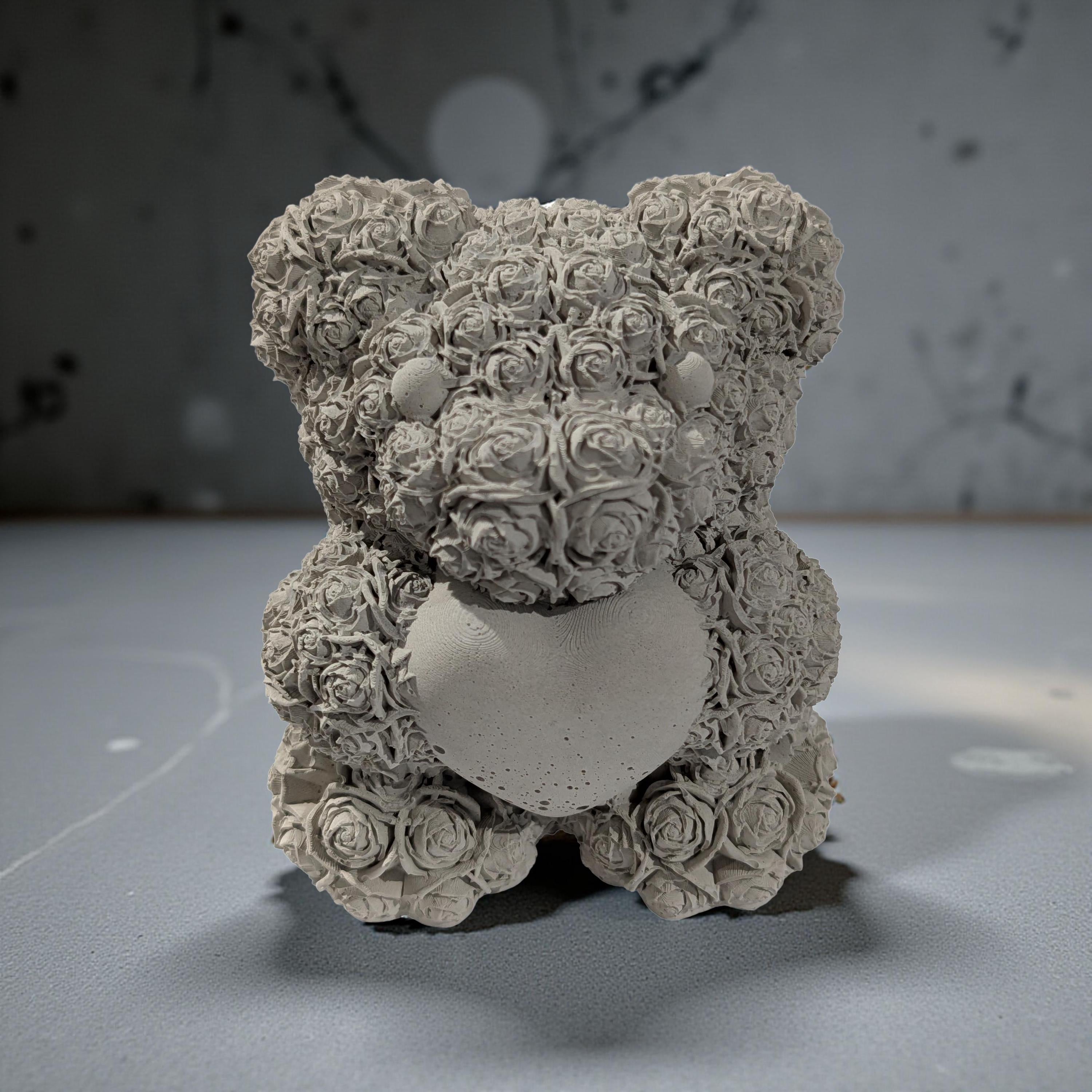 Concrete Rose Teddy Bear – The Everlasting Valentine’s Day Keepsake