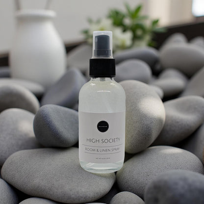 Signature Room &amp; Linen Spray | Designer Inspired Scents | 4oz Glass Bottle Home Fragrance Mist | High Society, Social Hour, Crisp Cotton