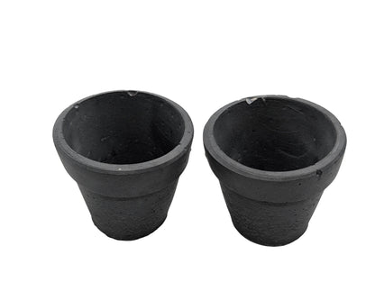 Mini Concrete Succulent Pot with Drain Hole - Tiny Industrial Cactus Planter - 2 Inch Small Cement Pot for Air Plants and Office Decor