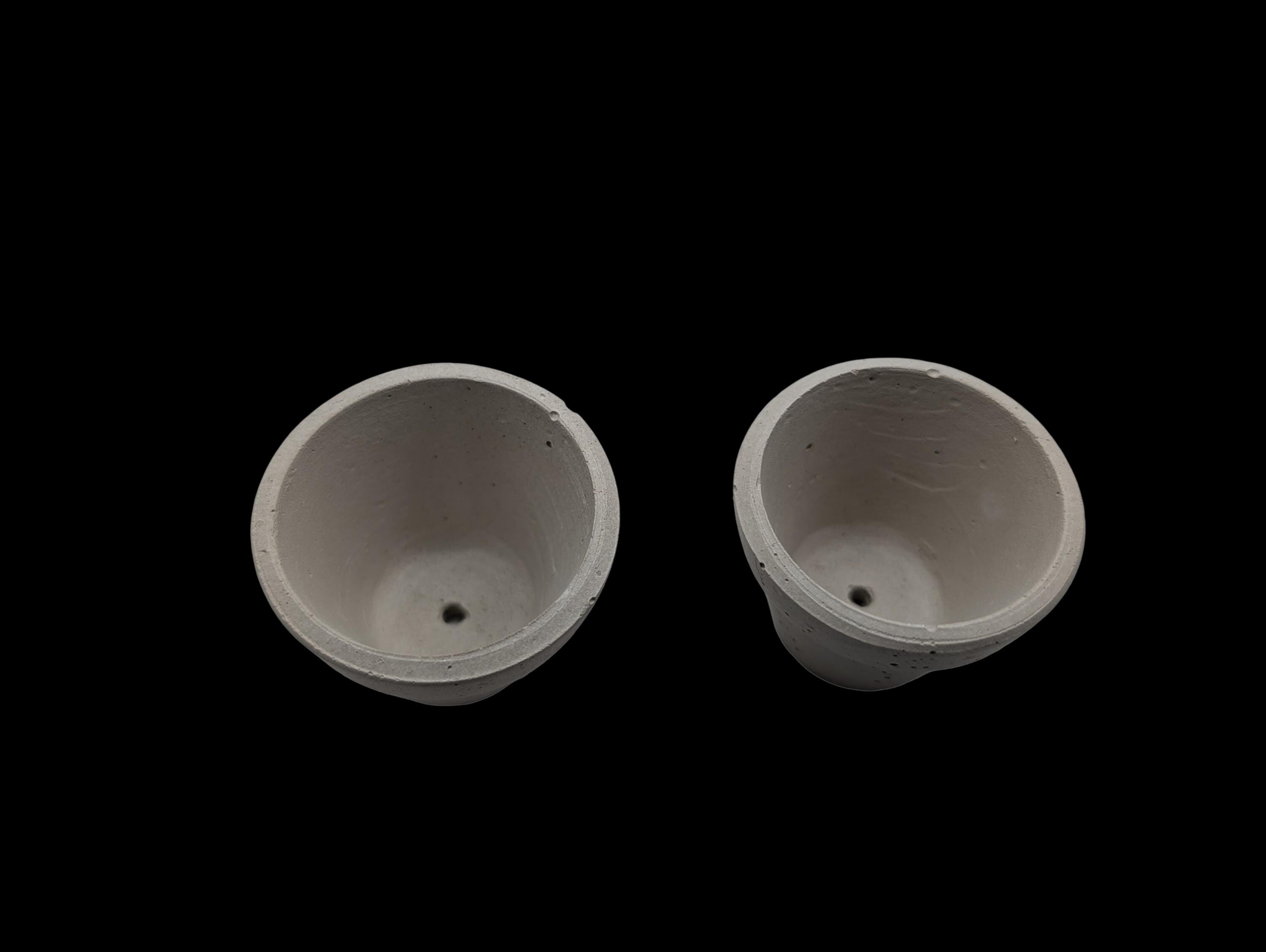 Mini Concrete Succulent Pot with Drain Hole - Tiny Industrial Cactus Planter - 2 Inch Small Cement Pot for Air Plants and Office Decor